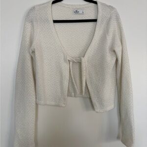 Hollister Cream Open-Front Cardigan
